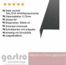 Dachwinkel 2-fach Kantenschutz Stahl verzinkt, 0,75mm stark, RAL 7016 Anthrazitgrau